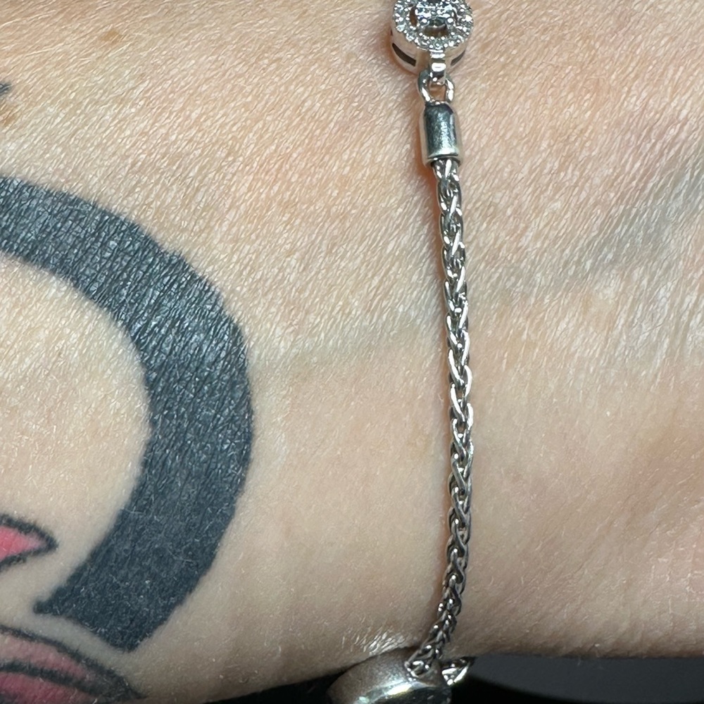 Silver and diamond bracelet